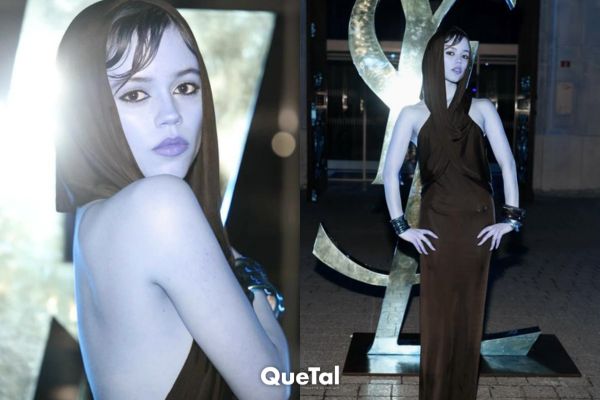 Jenna Ortega vuelve a ser Merlina en el front row de Saint Laurent